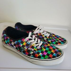 Authentic Checkerboard Vans - Oil Spill